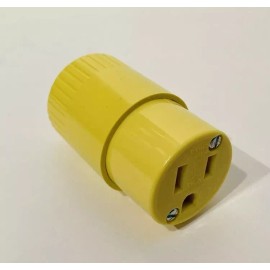 Hubbell - 15 Amp 125 VAC - Grounding Clamptite Female Connector (Yellow) 515CY