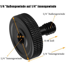 GERUI 5 Pieces 1/4 Thumb Screw Camera Quick Release Adapter with Rubber Pad, 1/4 Female to 1/4 Female Adapter Bracket Thread, Used for Quick Mounting Board