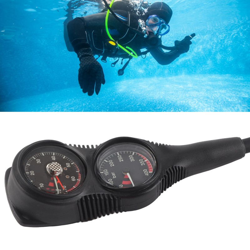 Professional Scuba Diving 2 Gauges Pressure Gauge Dive Digital Depth