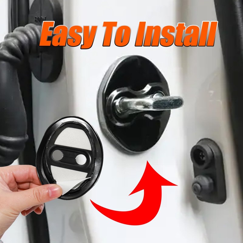 YUYUDEHM 4PCS Silicone Car Door Latch Protector, Car Door Lock