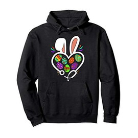 Nurse Stetoschope Easter Rabbit Ears Cute Bunny Nursing Gift Pullover Hoodie