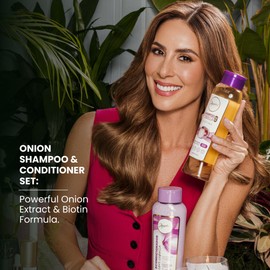 Anyeluz Onion Shampoo and Conditioner Set – Enriched with Onion Extract and Biotin, Cleanses and Reduces Oiliness, Strengthens and Revitalizes, Suitable for All Hair Types