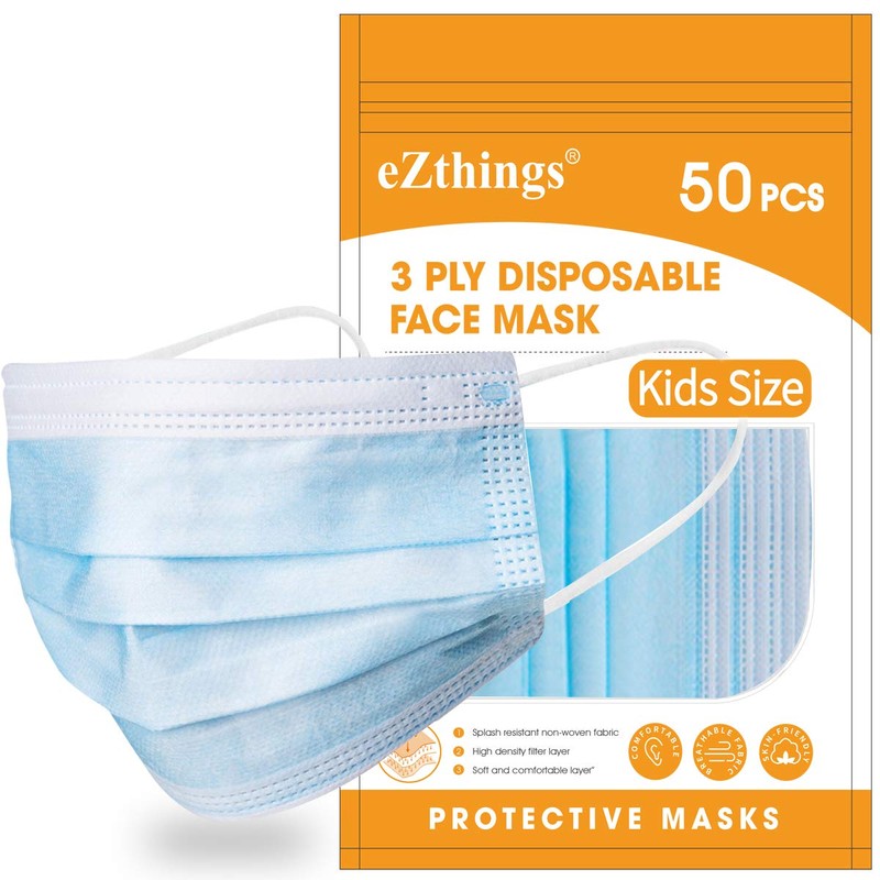 eZthings Children's Disposable Face Mask for Personal Protective Safety (50