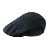 TOSKATOK Men's Checked Wool Blend Tweed Cap Flat, Slate Herringbone