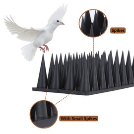 Bird Spikes, 40 Pack Bird Deterrent for Outside, Pigeon Spikes for Raccoon Squirrel Cats Bird Deterrent Spikes for Fences and Roofs to Keep Birds Away(37.3Feet)