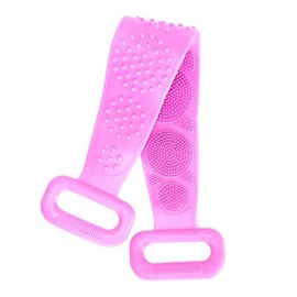 Silicone Back Scrubber Belt For Shower Exfoliating Foaming Body Wash Strap Brush Bristles Massage Dots with Adhesive