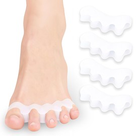 Tomerry Toe Separator, Set of 4, Silicone, Soft Material, Comfortable Fit, Naturally Separates and Retains Toes (8.7 - 9.8 inches (22 - 25 cm)