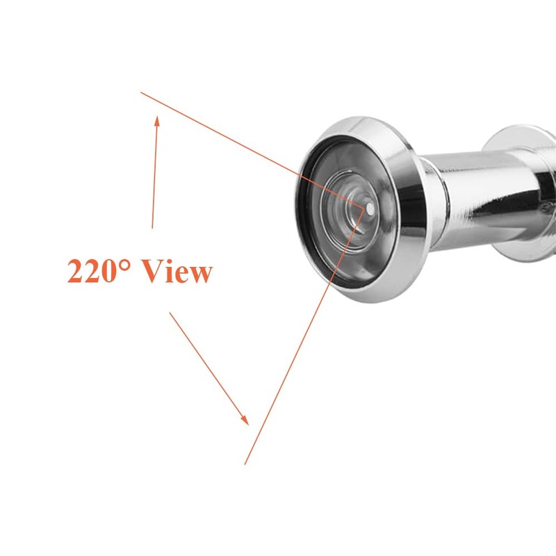 Security Peephole Door Viewer Solid Brass 220 Degree Wide-Angle Spy