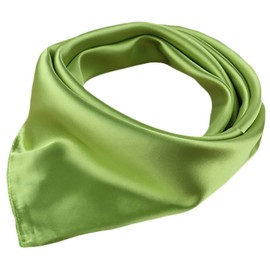 X&F Women's Solid Stain Charmeuse Neckerchief Square Scarf 23" * 23" Green