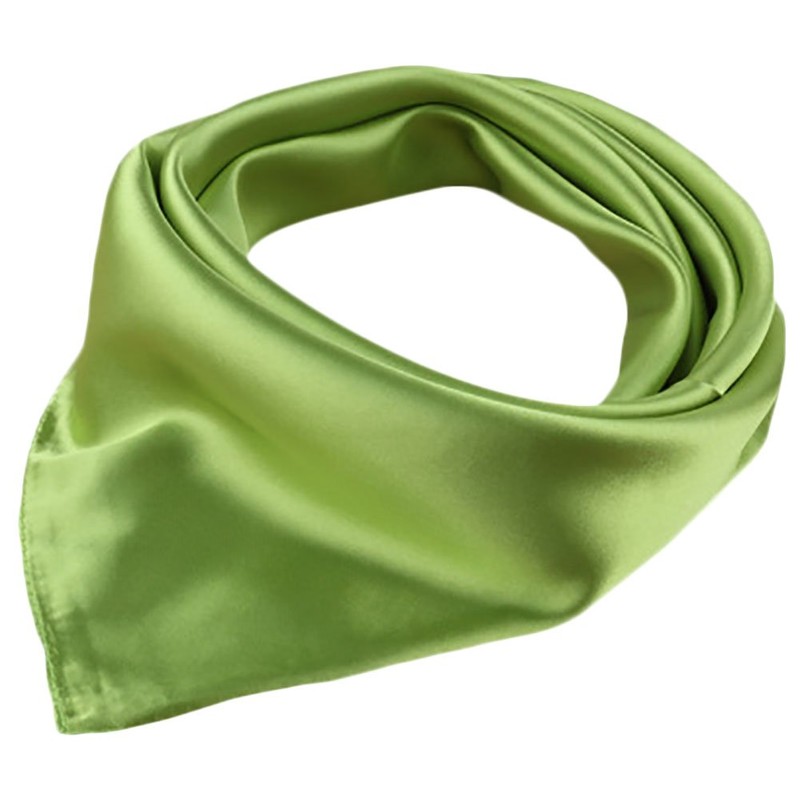 X&F Women's Solid Stain Charmeuse Neckerchief Square Scarf 23" *