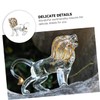 ORFOFE Decorative Lion Statue Crystal Lion Shape Tabletop Decor for