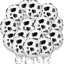 60PCS Cow Balloons Funny Cow Print Balloons For Children's Party Western Cowboy Theme