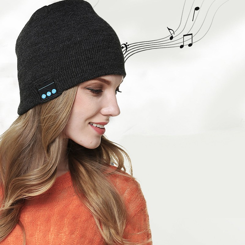 Wireless Bluetooth Beanie Hat Music Headphones Earphone Smart Soft Warm