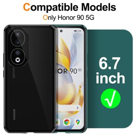 STARRYNOVA Privacy Case Compatible with Honor 90 5G, Front and Back Metal Magnetic Case, 360 Degree Protection with Anti-Peep Glass - Green