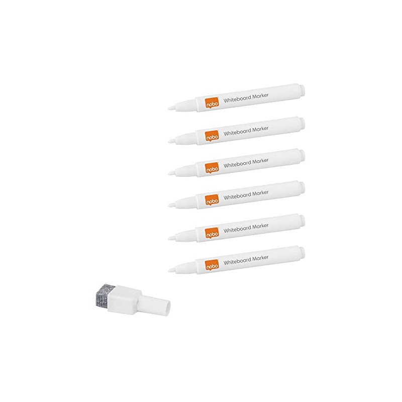 Nobo N:Dry-Erase Marker Magnetic White 6pcs