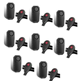 USUPERINK 8Pcs Anti Theft Bike Alarm with Remote,Bike Alarm,Motorcycle Alarm,Motorbike Alarm,Ebike Accessories for Adult Bikes IP65 Waterproof 113dB Super Loud Fit for All Handlebar Sizes Remote Strap