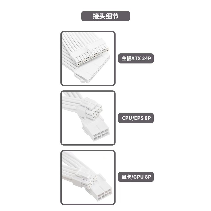 ELFJMZP 8 Pin Soft Nylon sheathed PC Cable for CPU