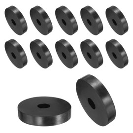 QUARKZMAN Pack of 12 Rubber Washers Rubber Spacer Sleeves 50 mm OD 14 mm ID 10 mm Height Round Anti-Vibration Spacer Rubber Bushing Seals Thick Rubber Washers for Home Car Accessories