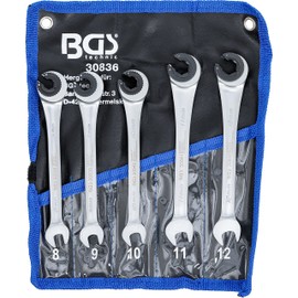 Kraftmann 30836 Ratchet Ring Spanner Set Open 5-Piece
