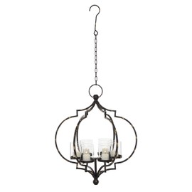 Deco 79 Metal Hanging Candelabra, 17" x 17" x 19", Black