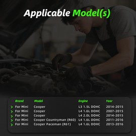 Riyhch Intake&Exhaust Variable Valve Timing Solenoid VVT, Camshaft+Crankshaft Position Sensor, for Mini Cooper 07-15,for Cooper Countryman 11-16, for Cooper Paceman 07-16,1.6L,11368610388 13627561753