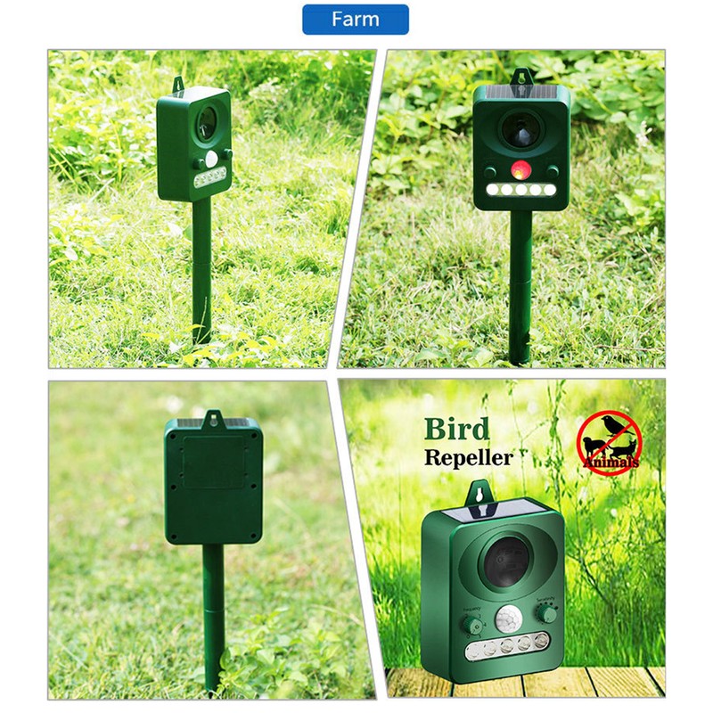 Ultrasonic Animal Repeller Solar USB Charging Electronic Animal Repeller Outdoor