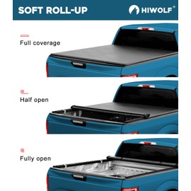 HIWOLF Soft Roll Up Truck Bed Tonneau Cover Fits 2017-2024 Honda Ridgeline with 5'4" Bed (64") | PR3 |