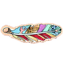 Women’s Artisan Handcrafted Native American Colorful Feather Hair Clips with Silver Backing Feather Art No Slip Grip French Barrette