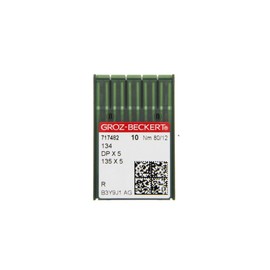 GROZ-BECKERT Pack of 10 Sewing Needles 134 with Round Piston and Bullet Tip for Industrial Sewing Machines (Nm. 80/12)