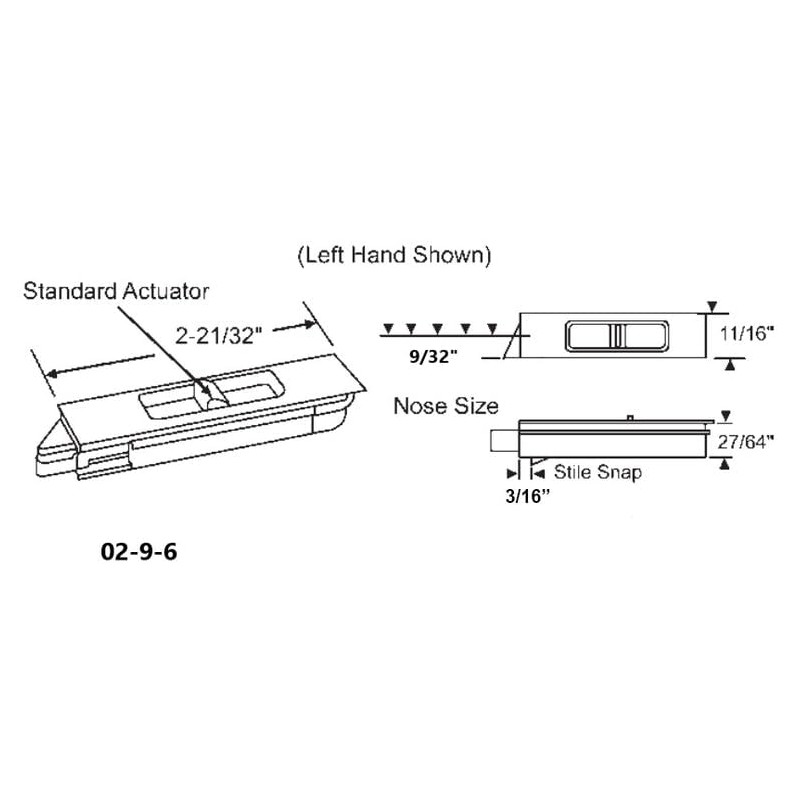 WRS 2-5/8" Tilt Latch Set - White 3/16" Snap