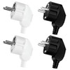 Powice Pack of 4 Schuko Plugs, Schuko Plug, Waterproof, Schuko