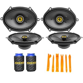 2 Pairs of CSC684 (46CSC684) 6x8” for Kicker CS Series Coaxial Car Speakers with Installation Kit and a can Cooler