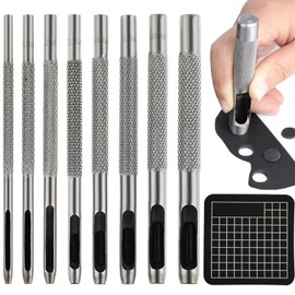 8 Sizes Leather Punches, Belt Punches, Eyelets, Leather Punches, 0.06, 0.06, 0.1, 0.1, 0.12, 0.1, 0.16, 0.16 inches (1 mm), 0.16 inches (3 mm), 0.14 inches (3.5 mm), 0.16 inches (4.5 mm), Round Shape