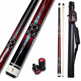 Collapsar CXL100 Pool Cue with 1X1 Hard Case,Low Deflection Shaft 13mm Black Tip Billiard Ques Sticks,58" 2-Pieces 19 oz Professional Pool Stick Set
