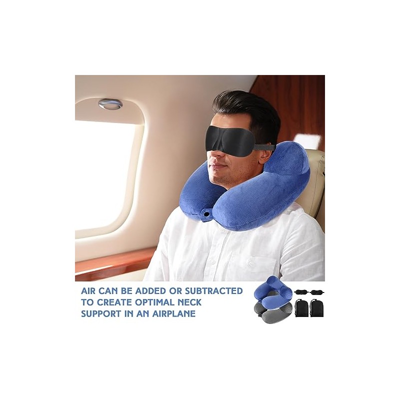 Sintuff - Juego de 2 almohadas inflables para el cuello