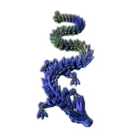 3D Printed Dragon 60cm Large Articulated Crystal Dragon Flexible ADHD Fidget Toys 3D Dragons Aquarium Decoration Desk Toy Autism Toys Decor Office Rainbow (Purple/Gold/Black)