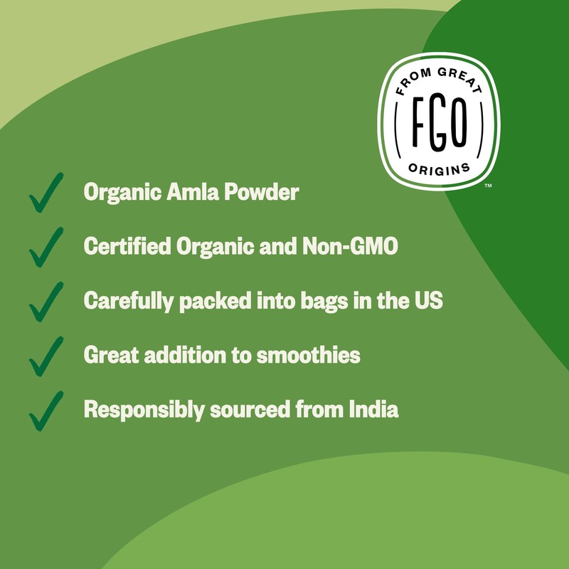 FGO Organic Amla Powder, 2 Pound / 32oz, USDA Organic