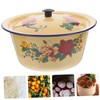 Mobestech Retro Enamel Mixing Bowl Lard Oil Storage Canister Decorative