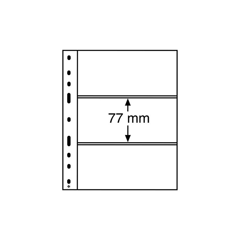 10er Pack Optima-Hüllen mit 3 horizontalen Taschen
