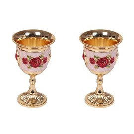 Leadigol 2PCS Zinc Alloy Goblet Wine Goblet Carved Party Barware Home Kitchen Restaurant Cocktail Cup Drinking Decor Supplies