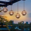 Outdoor Solar Hanging Lanterns Waterproof, Globe Hanging Candle Holder with