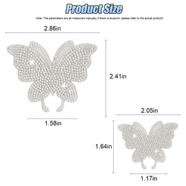 ZIMISI 8PCS Bling Crystal Butterfly Car Decals, Self-Adhesive Butterfly Stickers for Women, Rhinestone Car Window Stickers, Automotive Decoration Accessories for Cars Window Bumper Laptops (White)