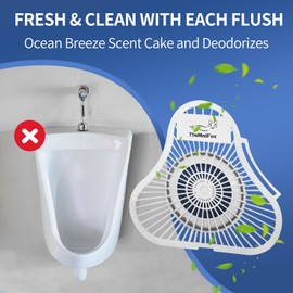 TheMadFox Urinal Screen Deodorizer (12 Pack),Urinal Cakes with Block Long-Lasting Ocean Scent,Anti-Splash Urinal Screens for Men Bathroom Airport Office Mall Hotel