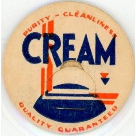 Milk Bottle Cap - generic - CREAM -- PURITY - CLEANLINESS - QUALITY GUARANTEED