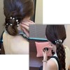 10Pcs Black Pearl Hair Ties Scrunchies for Women Rhinestone Hair