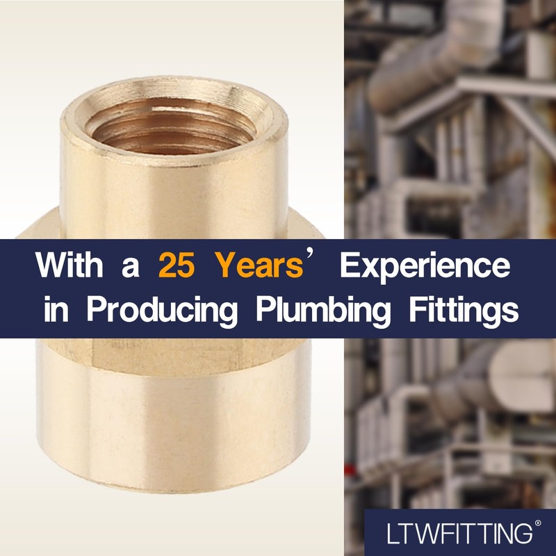 LTWFITTING Brass BSP Pipe Fitting 3/8-Inch x 1/4-Inch Female BSPP