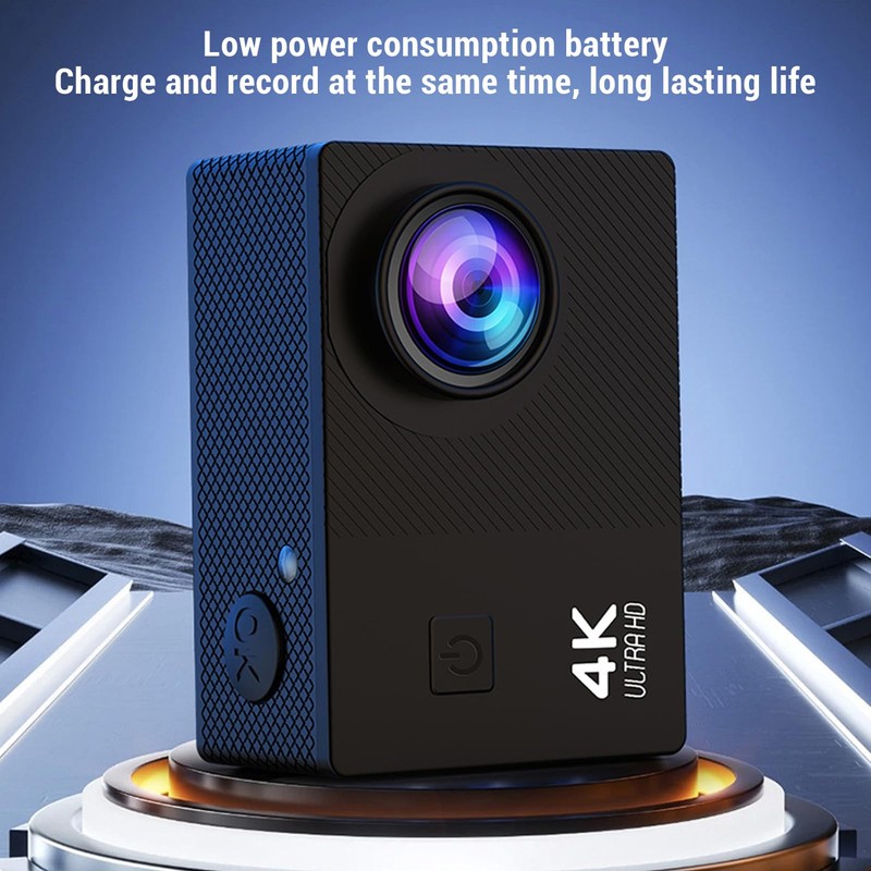 Action Camera 4K, HD Wide Angle Camera with 2 Inch