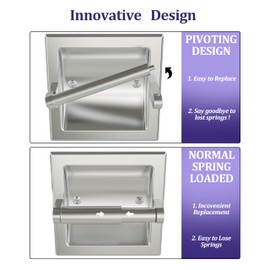 WZKALY Toilet Paper Holder 2 Pack, Recessed Pivoting Toilet Paper Holder Wall Mount Stainless Steel for Large Rolls in Bathroom (Brushed Nickel)