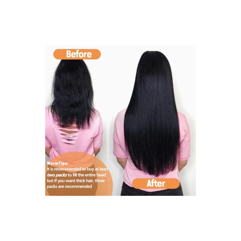 Pobokix Extensiones De Cabello Con Clip De 26 Pulgadas, Cabello