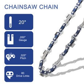 O-CONN 4 Pack 20 Inch Chainsaw Chain .325" Pitch .050'' Gauge 80 Drive Links Fits Husqvarna 450 Rancher, 445(E), 450(E), 545(MII) and 550XP(MII)